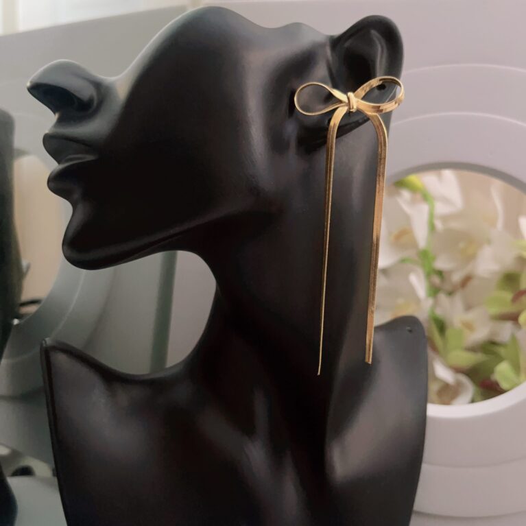 Bow Lightweight Gold Tone Earrings