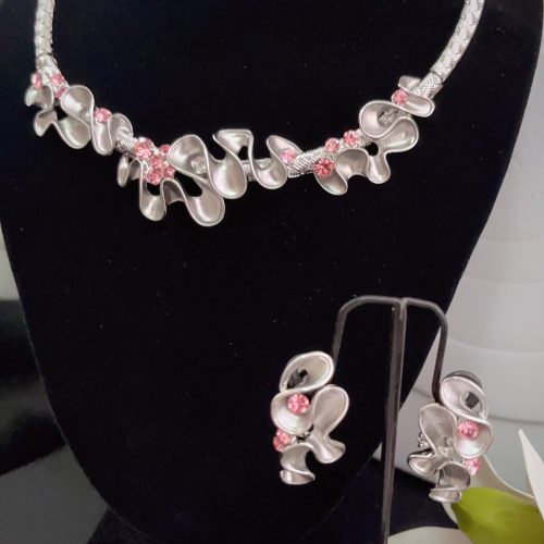 2-Piece Silver with Pink Tone Owambe Set