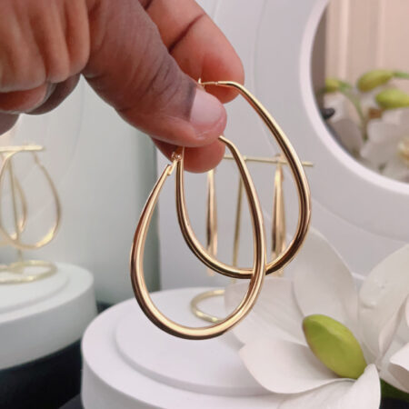 Oval Shaped Hoop Earrings