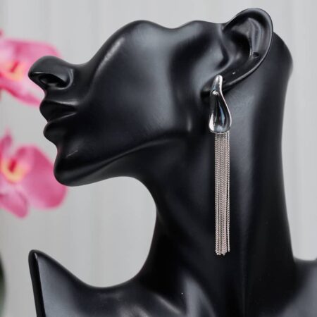 Silver Tone Tassel Earrings
