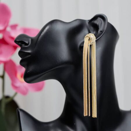 Gold Tone Full Tassel Earrings