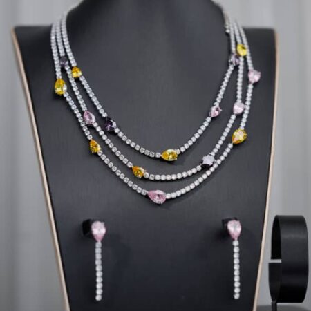 Cubic Zirconia 2 Piece Multicoloured Stone