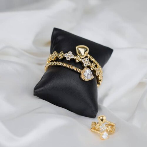Gold Tone Bangle And Ring Set