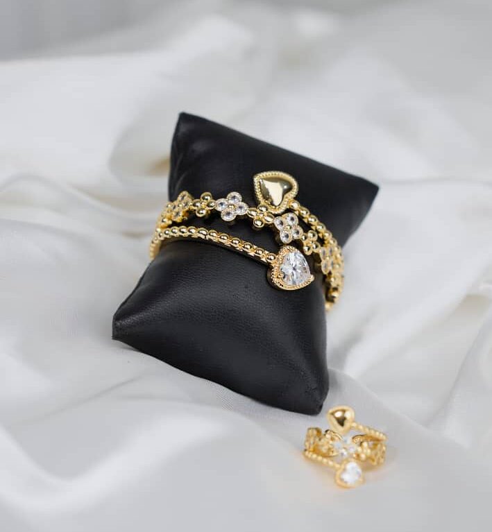 Gold Tone Bangle And Ring Set