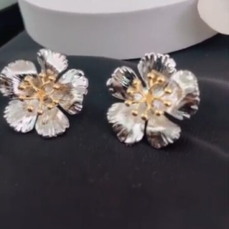 2 Tone Petal Earrings